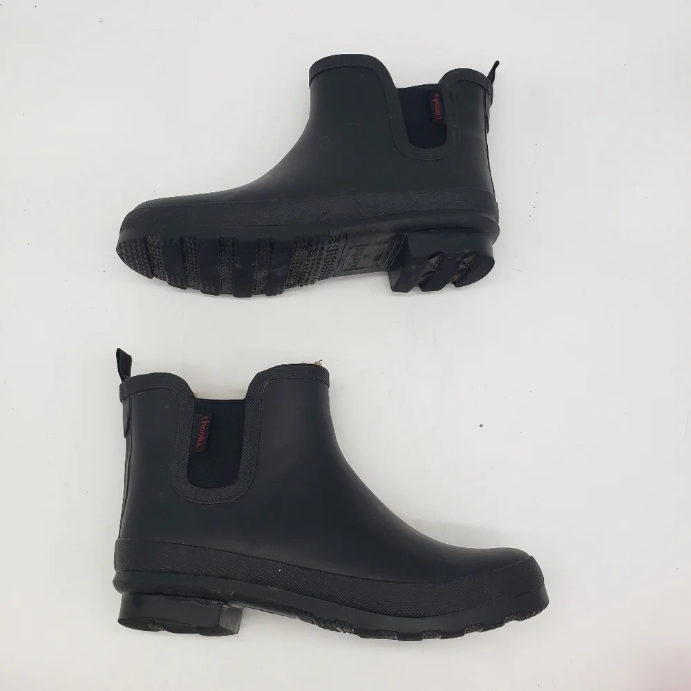 Chooka Shoes Women's 9 Waterproof Plush Chelsea Boots Black